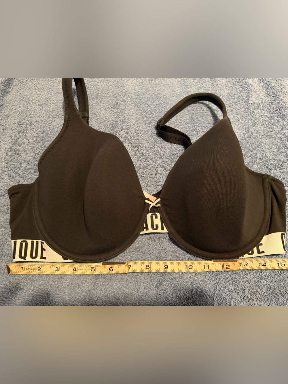 Black Padded cotton Underwire Bra with Branded Elastic Band